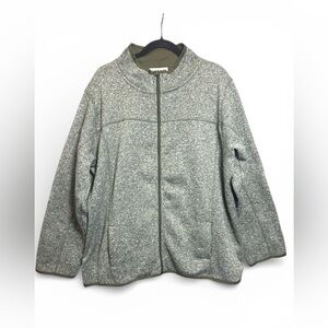 Mountain Ridge 3X Full Zip Fleece Jacket Olive Green Outdoor Hiking Plus Size